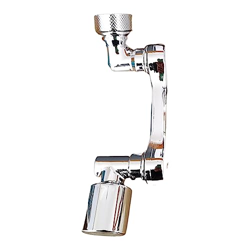 Universal Rotating Faucet Extender, 1080 Big Angle Swivel Kitchen Sink faucets Verlängerungshahn Wasserhahn Aufsatz, Splash Filter rotating Robotic Arm Faucet Attachment Dual Mode (Silver, One Size) von Generic