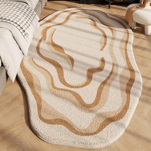 Unregelmäßig Geformter Flächenteppich, Teppichmatte Für Das Bett, Waschbare Wohnzimmer-Schlafzimmer-Esszimmer-Teppiche, rutschfeste Teppichbodenmatte(Pattern D,80x200cm) von Generic