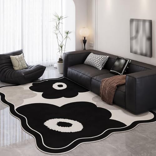 Unregelmäßig Geformter Flächenteppich Für Wohnzimmer Schlafzimmer Esszimmer Home Office Spielzimmer Waschbar Moderne Teppichmatte(Pattern B,180x200cm) von Generic
