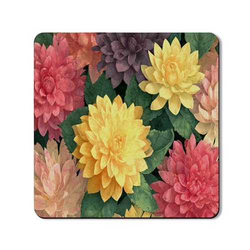 Unterlegmatte für Waschtrockner mit Blumenmuster, Vintage-Blumendesign, bunte Gummi-Anti-Rutsch-Matten für Frühling, 61 x 61 cm von Generic