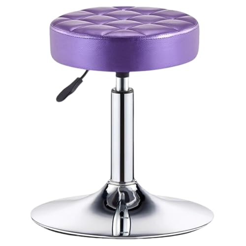 Urbane Esszimmerstühle Ohne Armlehnen, Stehstuhl aus PU-Leder in Thekenhöhe, 21-Zoll-Moderne Büro Hocker mit Metallbeinen, Verbreitertem Fahrgestell, Leicht zu Reinigen(Purple) von Generic