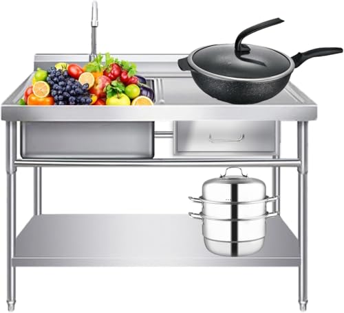 Utility-spüle, Edelstahl-küchenspüle, Gartenspüle Für Den Außenbereich Mit Einzeltrog, Außenspüle, Mit Schubladen Und Ablagefächern, Mi, One Color, 80 * 50 * 80cm/31.5 * 19.7 * 31.5in Utility-spüle, Edelstahl-küchenspüle, Gartenspüle Für Den Außenbereich Mit Einzeltrog, Außenspüle, Mit Schubladen Und Ablagefächern, Mi, One Color, 80 * 50 * 80cm/31.5 * 19.7 * 31.5in von Generic
