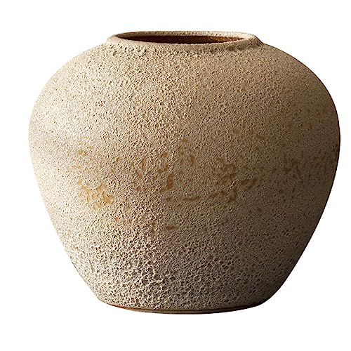 Vasen Vase rustikal schlicht antik Tischplatte Eingangsbereich Innenhof Hotel Keramik grobe Keramikvase(W22 × H18cm) von Generic