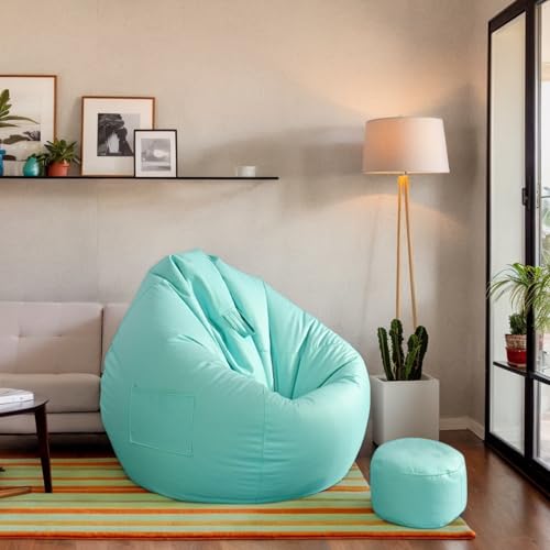 Velours Hülle Für Sitzsack Erwachsene Gaming Riesiger Pouf Lesesessel Ohne Füllung Waschbar Zipper Modern Einfarbig Für Wohnzimmer Büro Terrasse,D,90 * 100cm von Generic