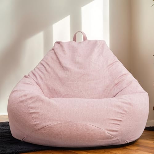 Velours Hülle Für Sitzsack Modern Waschbar Zippverschluss Dehnbar Weich Für Erwachsene Gaming Sitzsack Wohnzimmer Büro Schlafzimmer Kein Füllmaterial,Rosa,80 * 90cm von Generic