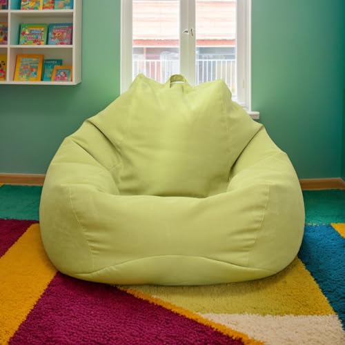 Velours Hülle Für Sitzsack Ohne Füllung Waschbar Zippverschluss Für Erwachsene Und Jugendliche Gaming Büro Lounge,Grün,80 * 90cm von Generic