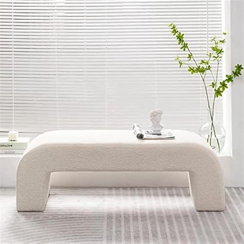 Velvet Beh Eingangsbereich Beh, Boucle Beh, Eingangsbereich Beh In Beige Boucle Stoff Ende des Bettes Beh Für Schlafzimmer Zimmer Schminktisch Eingangsbereich Flur, Beige, Length 120cm von Generic