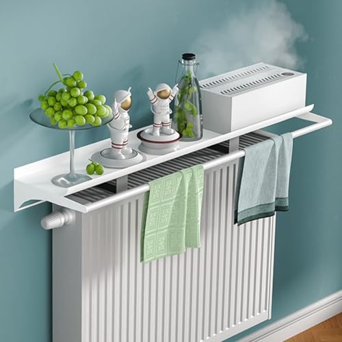 Verbesserte Heizkörperverkleidung Weiß mit Handtuchstange, 14cm Tiefes Heizkörperregal Ohne Bohren, Heizungsregal aus Aluminiumlegierung mit Einfach zu Montierender Halterung,L 90cm/35.7in Verbesserte Heizkörperverkleidung Weiß mit Handtuchstange, 14cm Tiefes Heizkörperregal Ohne Bohren, Heizungsregal aus Aluminiumlegierung mit Einfach zu Montierender Halterung,L 90cm/35.7in von Generic