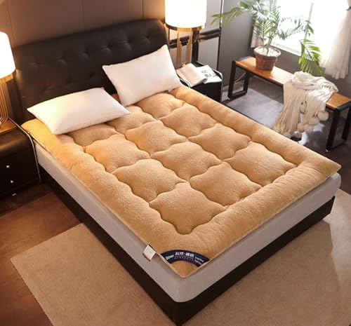 Verdickte Matratze Aus Japanischer Lammwolle, Zusammenklappbare Schlafmatte Für Studentenwohnheime, Tragbare Einzel-Doppel-Futon-Matratze, Twin Full Queen King Size von Generic