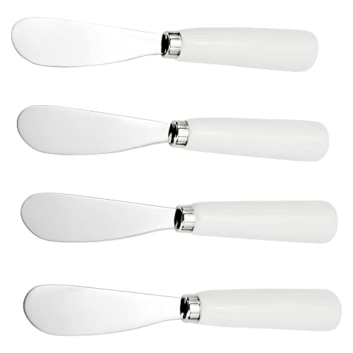 Verdickte feine SUS430 Edelstahl Klinge Buttermesser 4PCS Porzellangriff, 6.3Inch, weiße hochwertige Mehrzweck-Käse-Streuer Küchenmesser, schnelles Verschiffen hochwertige von Generic