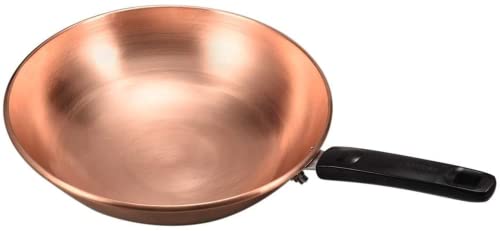 Verdickter Wok-Wok aus reinem Kupfer, handgefertigt, mit Antihaftbeschichtung, Kupferfarben, 34 cm von Generic