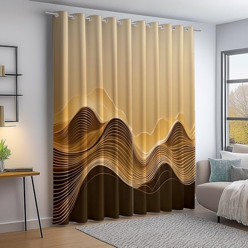 Verdunkelungsvorhang Braun Aprikose Thermovorhang Kälteschutz 2 Stück Türvorhang, Einfach Modern Wellenlinien Textur Blickdicht Ösenschal Gardinen Wohnzimmer Blackout Curtain H140×B55 cm Verdunkelungsvorhang Braun Aprikose Thermovorhang Kälteschutz 2 Stück Türvorhang, Einfach Modern Wellenlinien Textur Blickdicht Ösenschal Gardinen Wohnzimmer Blackout Curtain H140×B55 cm von Generic
