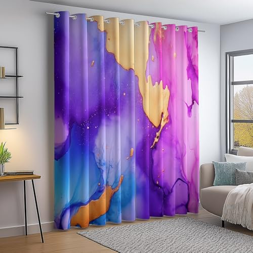 Verdunkelungsvorhang Bunt Thermovorhang Kälteschutz 2 Stück Türvorhang, Abstrakt Aquarell Flecken Blickdicht Ösenschal Gardinen Wohnzimmer Blackout Curtain H260×B140 cm Verdunkelungsvorhang Bunt Thermovorhang Kälteschutz 2 Stück Türvorhang, Abstrakt Aquarell Flecken Blickdicht Ösenschal Gardinen Wohnzimmer Blackout Curtain H260×B140 cm von Generic
