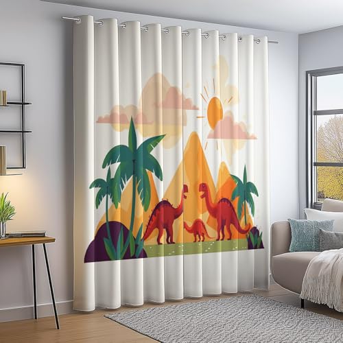 Verdunkelungsvorhang Bunt Thermovorhang Kälteschutz 2 Stück Türvorhang, Einfach Vulkan Dinosaurier Palmblätter Blickdicht Ösenschal Gardinen Wohnzimmer Blackout Curtain H166×B75 cm Verdunkelungsvorhang Bunt Thermovorhang Kälteschutz 2 Stück Türvorhang, Einfach Vulkan Dinosaurier Palmblätter Blickdicht Ösenschal Gardinen Wohnzimmer Blackout Curtain H166×B75 cm von Generic