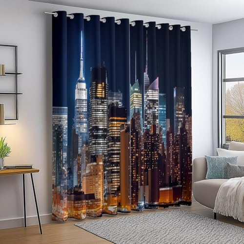 Verdunkelungsvorhang Bunt Thermovorhang Kälteschutz 2 Stück Türvorhang, Moderne Wolkenkratzer Architektur Blickdicht Ösenschal Gardinen Wohnzimmer Blackout Curtain H245×B145 cm Verdunkelungsvorhang Bunt Thermovorhang Kälteschutz 2 Stück Türvorhang, Moderne Wolkenkratzer Architektur Blickdicht Ösenschal Gardinen Wohnzimmer Blackout Curtain H245×B145 cm von Generic