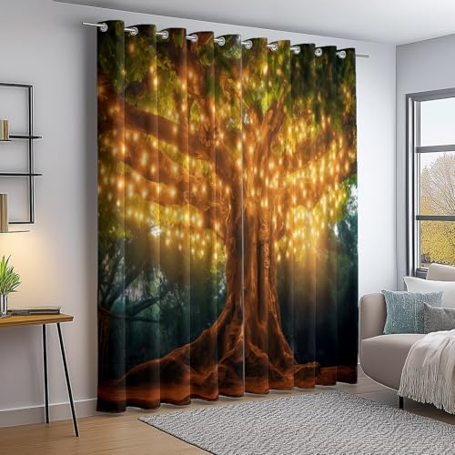 Verdunkelungsvorhang Bunt Thermovorhang Kälteschutz 2 Stück Türvorhang, Nahaufnahme Baum Lichterketten Verträumt Blickdicht Ösenschal Gardinen Wohnzimmer Blackout Curtain H245×B145 cm Verdunkelungsvorhang Bunt Thermovorhang Kälteschutz 2 Stück Türvorhang, Nahaufnahme Baum Lichterketten Verträumt Blickdicht Ösenschal Gardinen Wohnzimmer Blackout Curtain H245×B145 cm von Generic