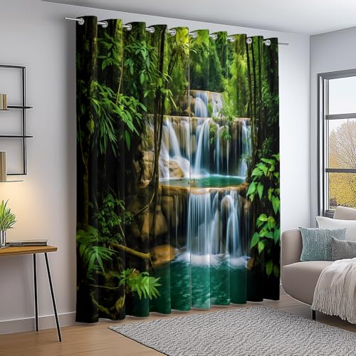 Verdunkelungsvorhang Bunt Thermovorhang Kälteschutz 2 Stück Türvorhang, Natur Wald Wasserfall Bäume Blickdicht Ösenschal Gardinen Wohnzimmer Blackout Curtain H183×B117 cm Verdunkelungsvorhang Bunt Thermovorhang Kälteschutz 2 Stück Türvorhang, Natur Wald Wasserfall Bäume Blickdicht Ösenschal Gardinen Wohnzimmer Blackout Curtain H183×B117 cm von Generic