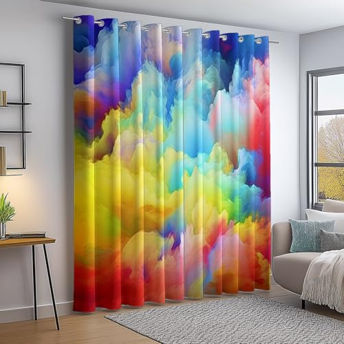 Verdunkelungsvorhang Bunt Thermovorhang Kälteschutz 2 Stück Türvorhang, Psychedelisch Wolken Aquarell Blickdicht Ösenschal Gardinen Wohnzimmer Blackout Curtain H140×B55 cm Verdunkelungsvorhang Bunt Thermovorhang Kälteschutz 2 Stück Türvorhang, Psychedelisch Wolken Aquarell Blickdicht Ösenschal Gardinen Wohnzimmer Blackout Curtain H140×B55 cm von Generic