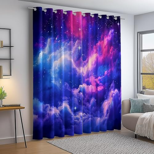 Verdunkelungsvorhang Bunt Thermovorhang Kälteschutz 2 Stück Türvorhang, Traumhaft Nebel Sterne Blickdicht Ösenschal Gardinen Wohnzimmer Blackout Curtain H183×B117 cm Verdunkelungsvorhang Bunt Thermovorhang Kälteschutz 2 Stück Türvorhang, Traumhaft Nebel Sterne Blickdicht Ösenschal Gardinen Wohnzimmer Blackout Curtain H183×B117 cm von Generic
