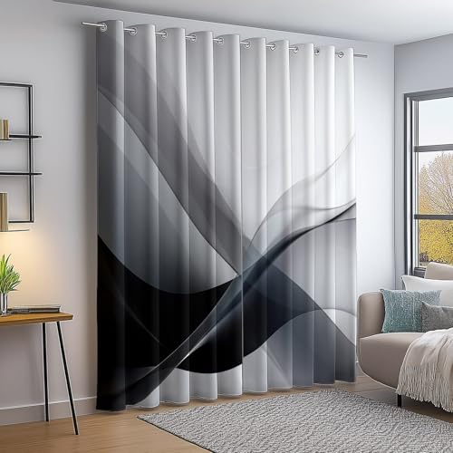 Verdunkelungsvorhang Schwarz Weiß Thermovorhang Kälteschutz 2 Stück Türvorhang, Geometrische Abstraktion Textur Linien Blickdicht Ösenschal Gardinen Wohnzimmer Blackout Curtain H166×B75 cm Verdunkelungsvorhang Schwarz Weiß Thermovorhang Kälteschutz 2 Stück Türvorhang, Geometrische Abstraktion Textur Linien Blickdicht Ösenschal Gardinen Wohnzimmer Blackout Curtain H166×B75 cm von Generic