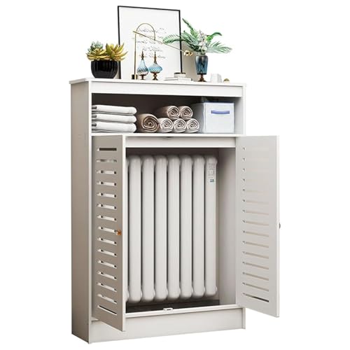 Verkleidung Heizkörper,Heizungsverkleidung Weiß 90 100cm Hoch,Heizkörperverkleidung Für Alte Heizkörper, Mit 2 Türen,Heizung Verkleidung Verstaute Rohre Verstecken(L60xH100xT20cm) von Generic