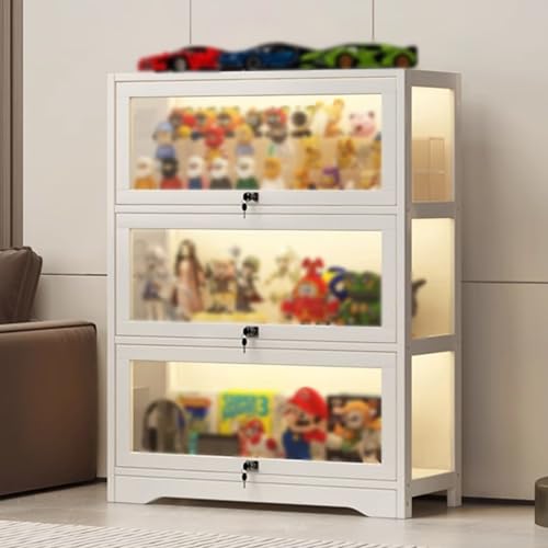 Verschließbare Vitrinenschrank, Staubdichte Curio-Schränke, Stehend Standvitrine for Wohnzimmer, Schlafzimmer und Büro Verschließbare Vitrinenschrank, Staubdichte Curio-Schränke, Stehend Standvitrine for Wohnzimmer, Schlafzimmer und Büro von Generic