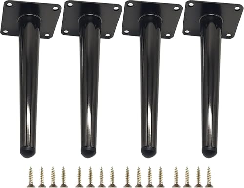 Verstellbar, Schreibtisch, Sofa, Möbel, Schrank, Tisch, Nachtschränke Füße Beine Set Von 4 Geraden Metallmöbelbeinen, Konische Stütze Tv-schrankfüße, Silver, 20cm/7.87in von Generic