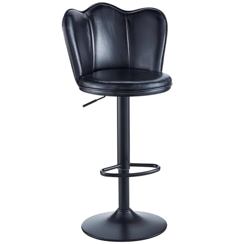 Verstellbare Barstuhl Höhenverstellbar mit Hoher Rückenlehne, Moderne Drehbare Inselhocker aus PU-Leder, Inselstühle in Thekenhöhe, Passt Sich den Körperkurven an, für Küche(Black) von Generic