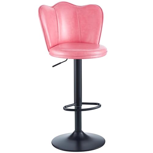 Verstellbare Barstuhl Höhenverstellbar mit Hoher Rückenlehne, Moderne Drehbare Inselhocker aus PU-Leder, Inselstühle in Thekenhöhe, Passt Sich den Körperkurven an, für Küche(Pink) von Generic