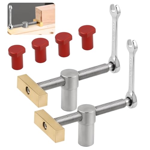 Verstellbare Schreibtisch-Clip-Set für Holzbearbeitung mit 2 Messing-Schraubstock, 4 Bankhunden und Takedown-Stiften für schnelle Holzblock-Befestigung von Generic