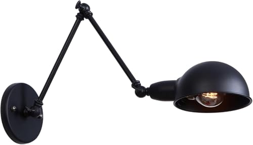 Verstellbare Schwenkarm-wandlampen Vintage Industrielle Wandleuchten Für Schlafzimmer Schwarzes Finish Für Wohnkultur Kopfteil Bauernhaus Veranda Garage, Black Verstellbare Schwenkarm-wandlampen Vintage Industrielle Wandleuchten Für Schlafzimmer Schwarzes Finish Für Wohnkultur Kopfteil Bauernhaus Veranda Garage, Black von Generic