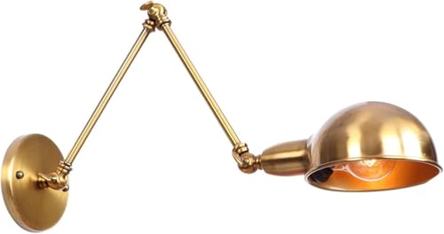 Verstellbare Schwenkarm-wandlampen Vintage Industrielle Wandleuchten Für Schlafzimmer Schwarzes Finish Für Wohnkultur Kopfteil Bauernhaus Veranda Garage, Gold Verstellbare Schwenkarm-wandlampen Vintage Industrielle Wandleuchten Für Schlafzimmer Schwarzes Finish Für Wohnkultur Kopfteil Bauernhaus Veranda Garage, Gold von Generic