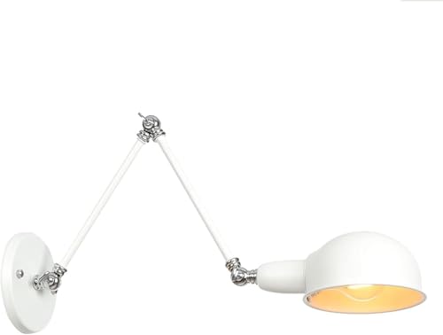 Verstellbare Schwenkarm-wandlampen Vintage Industrielle Wandleuchten Für Schlafzimmer Schwarzes Finish Für Wohnkultur Kopfteil Bauernhaus Veranda Garage, White Verstellbare Schwenkarm-wandlampen Vintage Industrielle Wandleuchten Für Schlafzimmer Schwarzes Finish Für Wohnkultur Kopfteil Bauernhaus Veranda Garage, White von Generic