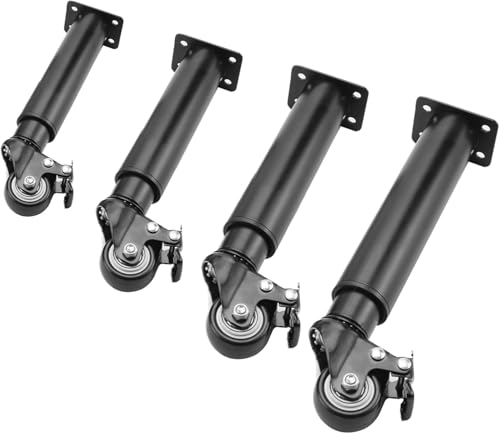 Verstellbare Stützbeine Mit Rolle Schwarz Set Mit 4 Möbeln Tischbeine Für Küche Schrank Kommode Tv-ständer Schlafsofa Stuhl Bett Couchtisch Verstellbare Beine Mit Rädern, Black, 18.5-26cm Verstellbare Stützbeine Mit Rolle Schwarz Set Mit 4 Möbeln Tischbeine Für Küche Schrank Kommode Tv-ständer Schlafsofa Stuhl Bett Couchtisch Verstellbare Beine Mit Rädern, Black, 18.5-26cm von Generic