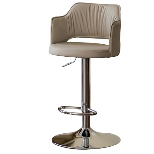 Verstellbarer Barhocker in Pub-Höhe, Küchenbarhocker mit Hohler Rückenlehne und Armlehnen, Einfache Installation, Stilvoll und Einfach für Kücheninsel, Esszimmer(Beige) von Generic