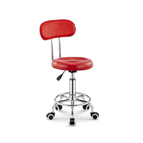 Verstellbarer Hocker PU-Leder Ergonomischer Hocker Rollhocker mit Rädern und Rückenstütze Arbeitszeichenstuhl mit Rückenlehne, A3 von Generic