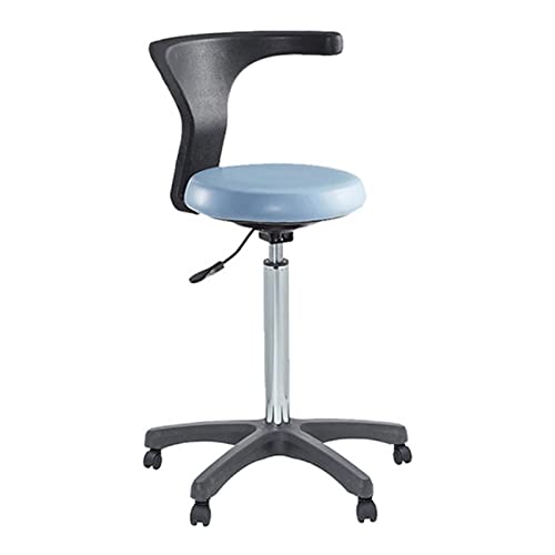 Verstellbarer Sattelhocker Stühle mit Rückenlehne, medizinischer Zahnarzt Sattelhocker Zahnarzt 360 Grad Drehung Armlehne PU Leder Assistant Hocker, C von Generic