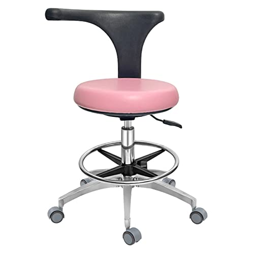 Verstellbarer Zahnarztstuhl Medizinischer Hocker mit Lendenwirbelstütze Rollstuhl Drehstuhl Salondrehstuhl PU-Leder, A11 von Generic