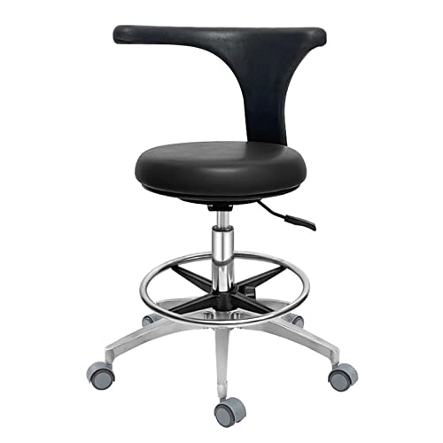 Verstellbarer Zahnarztstuhl Medizinischer Hocker mit Lendenwirbelstütze Rollstuhl Drehstuhl Salonstuhl PU-Leder, A2 von Generic