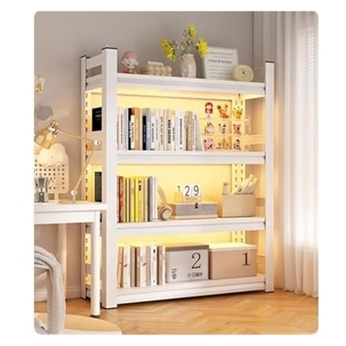Verstellbares Bücherregal mit 4 Ebenen, Lagereinheit aus kaltgewalztem Stahl, leicht zu montierendes Standregal for Arbeitszimmer/Wohnzimmer/Küche, H118/138 cm(Schwarz,W40*D30*H138cm) von Generic