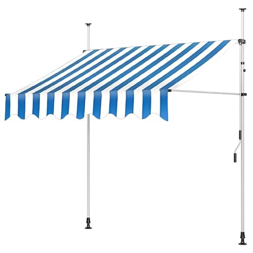 Verstellbares Markisendach for Terrassentüren und Fenster mit manueller Kurbel, manuelle einziehbare Markise, Faltbarer Sonnenschutz, kein Bohren erforderlich, Baldachin(4,160x150cm/62.99x59in) von Generic