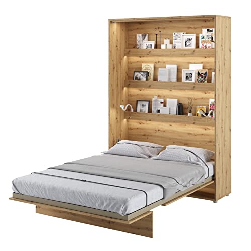Vertikales Wandbett mit klappbarer Funktionalität Kompakte multifunktionale und stilvolle praktische Regale inklusive effiziente Bettlösung 140 x 200 cm Artisan Oak Finish Vertikales Wandbett mit klappbarer Funktionalität Kompakte multifunktionale und stilvolle praktische Regale inklusive effiziente Bettlösung 140 x 200 cm Artisan Oak Finish von Generic