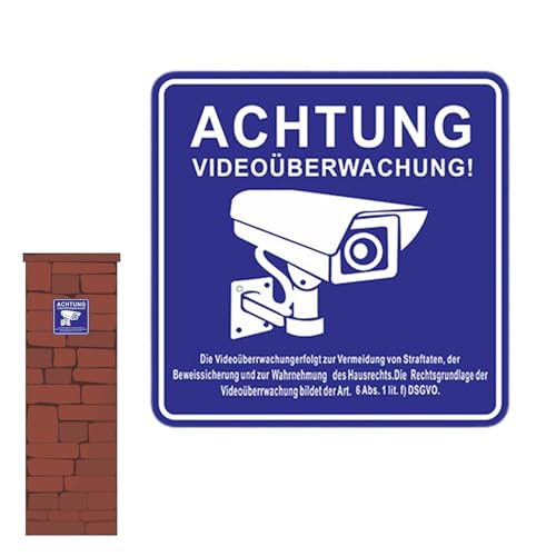 Videobeobachtungsschild – Sicherheitskamera-Schilder für den Außenbereich, Warnschild für Überwachungskamera | Videoaufnahme, wetterfest, haftend von Generic
