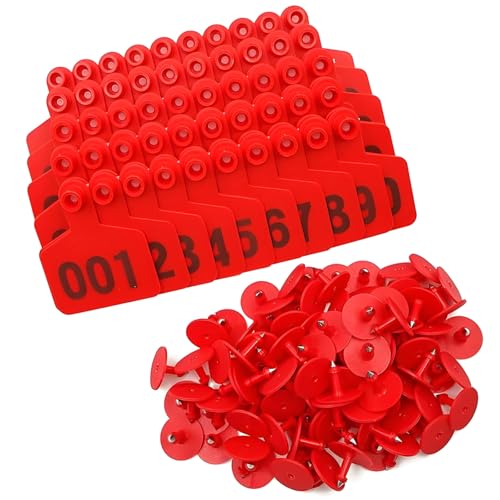Viehohr-Ohr-Tags 001-1000 Nummer TPU Großgröße Tieridentifikations-Tags Rinder Vieh-Ohr-Tags für Kühe Schweine Schaf rot 101-200 Viehohr-Ohr-Tags 001-1000 Nummer TPU Großgröße Tieridentifikations-Tags Rinder Vieh-Ohr-Tags für Kühe Schweine Schaf rot 101-200 von Generic