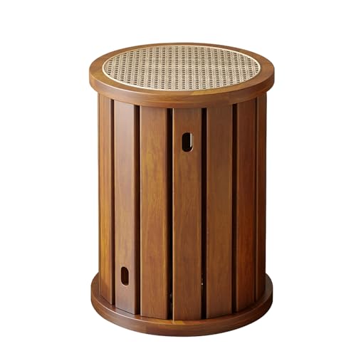 Vielseitige Stapelbare 4-in-1-Hocker, 4er-Set Esszimmerstühle aus Holz, Mittelalterlicher Retro-Stil, Flexibel und Praktisch, für Schlafzimmer, Wohnzimmer, kleine Räume(Cherry Wood-a,Medium) von Generic