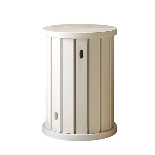 Vielseitige Stapelbare 4-in-1-Hocker, 4er-Set Esszimmerstühle aus Holz, Mittelalterlicher Retro-Stil, Flexibel und Praktisch, für Schlafzimmer, Wohnzimmer, kleine Räume(White,Medium) von Generic