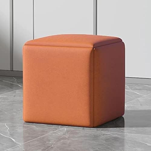 Vielseitiger 5-in-1-würfel-nesting-hocker Mit Drehrollen - Stapelbare Hocker, Technologie Stoff Quadratfußhocker Für Wohn-/esszimmer, Orange, 45CM/17.7INCH von Generic