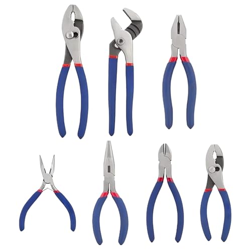 Vielseitiges Zangen-Set – 7-teiliges Werkzeugset | rutschfeste Haushaltswerkzeuge für die Reparatur zu Hause, Garagenarbeiten, Garten- und Heimwerkerprojekte von Generic