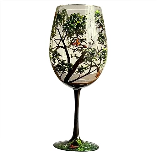 Vier Jahreszeiten Weingläser handbemalt Kunst Geschenk für liebe Frühling Sommer Herbst Winter Gläser Flaschenbürstenreiniger (A, One Size) von Generic