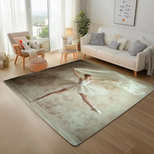 Vintage Ballett Mädchen Rugs for Living Room 200x300cm Indoor Teppisch Schlafzimmer Teppich Wohnzimmer Ballett Kunst Mädchen Kurzflor Waschbar Tepich Für Büro Esszimmer Kinderzimmer Vintage Ballett Mädchen Rugs for Living Room 200x300cm Indoor Teppisch Schlafzimmer Teppich Wohnzimmer Ballett Kunst Mädchen Kurzflor Waschbar Tepich Für Büro Esszimmer Kinderzimmer von Generic